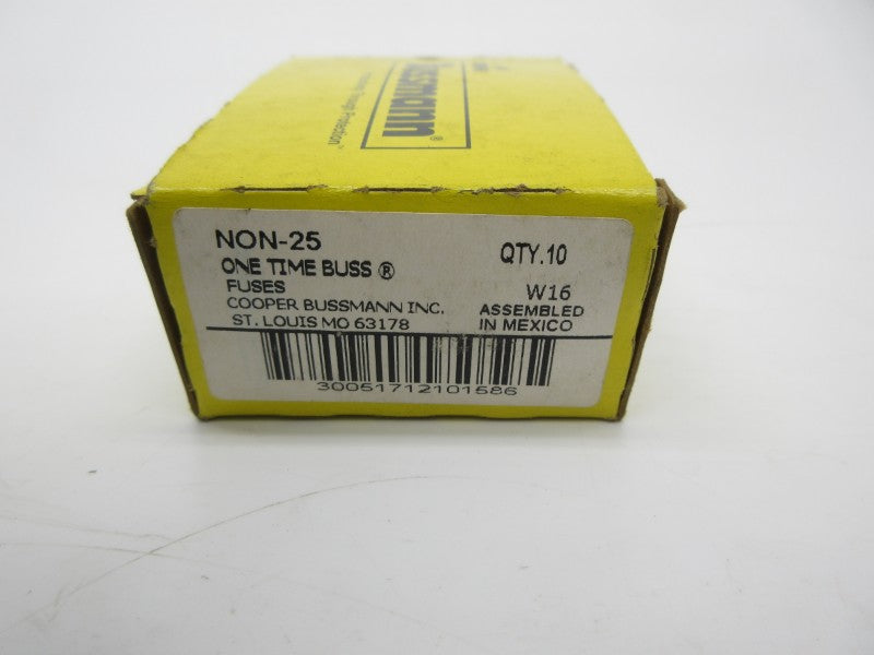BUSSMANN NON-25 250VAC 25A (PKG OF 10) (YL/GR) NSMP