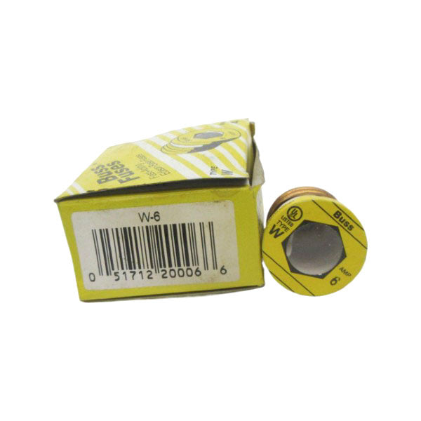 BUSSMANN W-6 125VAC 6A (PKG OF 4) (YL/YL) NSMP