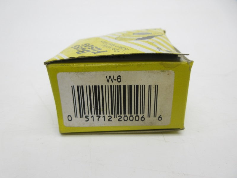 BUSSMANN W-6 125VAC 6A (PKG OF 4) (YL/YL) NSMP