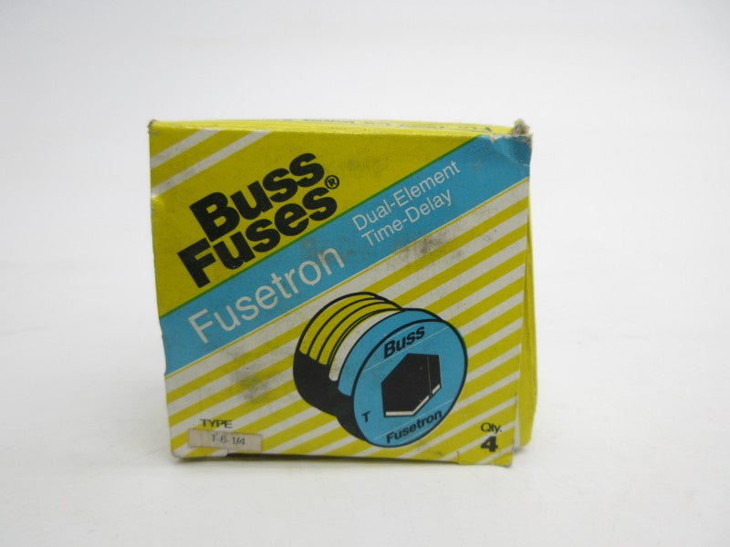 BUSSMANN T-6-1/4 125VAC 6-1/4A (PKG OF 4) (YL/BL) NSMP