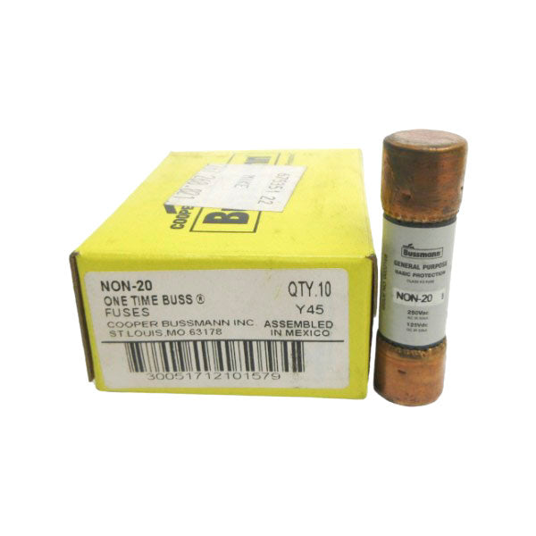 BUSSMANN NON-20 250VAC 20A (PKG OF 10) (YL/GY) NSMP