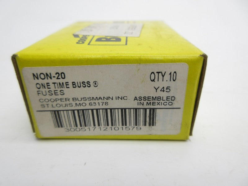 BUSSMANN NON-20 250VAC 20A (PKG OF 10) (YL/GY) NSMP