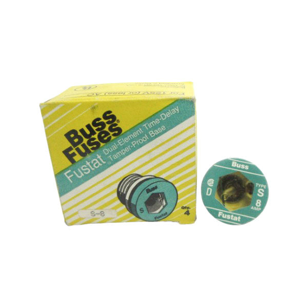 BUSSMANN S-8 125VAC 8A (PKG OF 4) (YL/GR) NSMP
