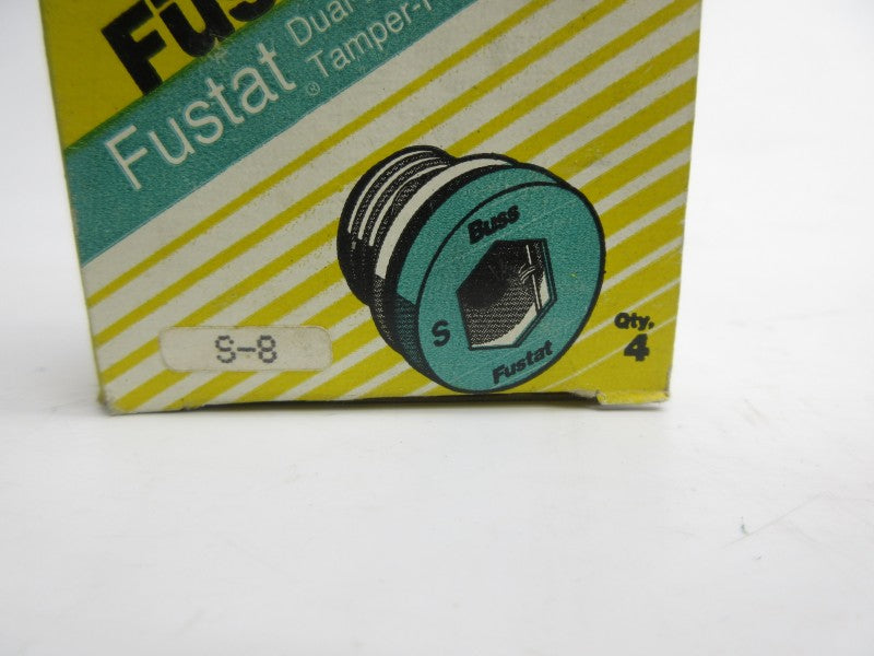 BUSSMANN S-8 125VAC 8A (PKG OF 4) (YL/GR) NSMP