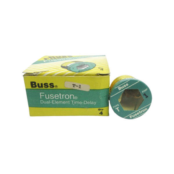 BUSSMANN T-1 125VAC 1A (PKG OF 4) (YL/GR) NSMP