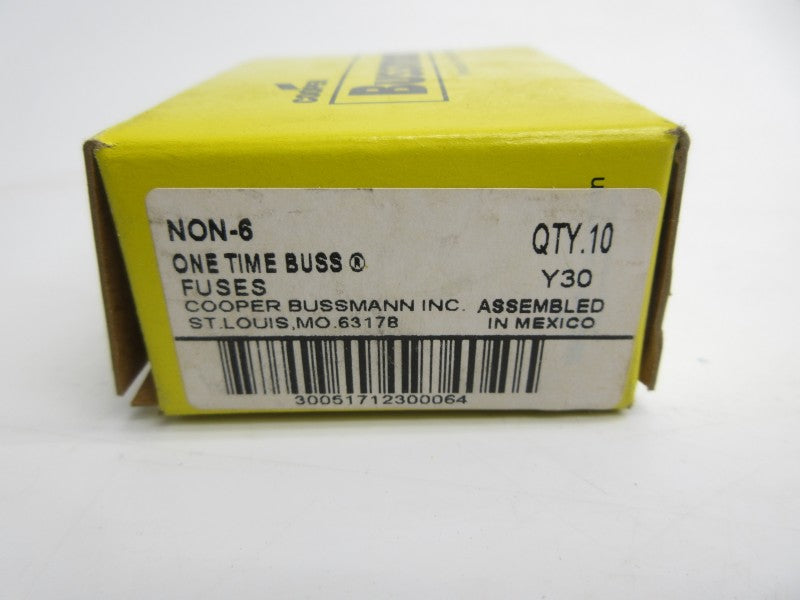 BUSSMANN NON-6 250VAC 6A (PKG OF 10) (YL/GY) NSMP