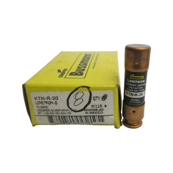 BUSSMANN KTN-R-20 250VAC 20A (PKG OF 8) (YL/BK) NSMP