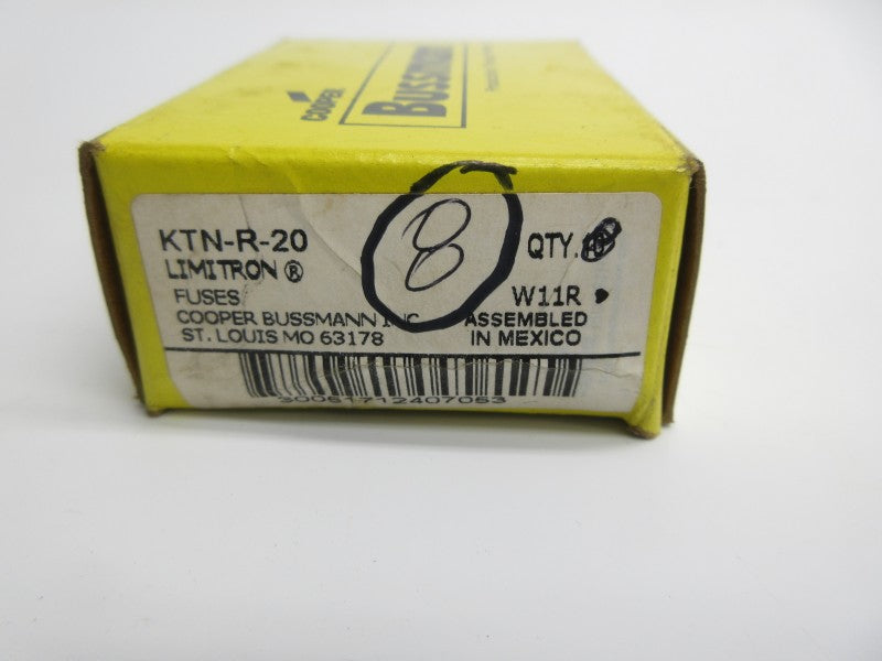 BUSSMANN KTN-R-20 250VAC 20A (PKG OF 8) (YL/BK) NSMP