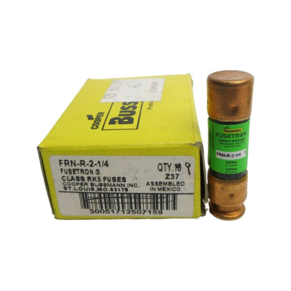BUSSMANN FRN-R-2-1/4 250VAC 2-1/4A (PKG OF 9) (YL/GR) NSMP