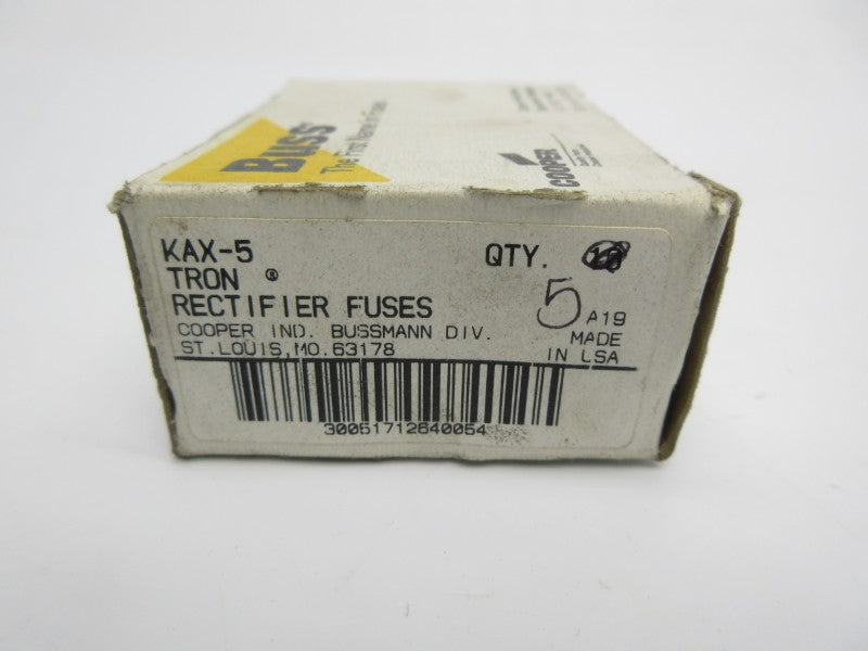 BUSSMANN KAX-5 250VAC 5A (PKG OF 5) (WH/BR) NSMP