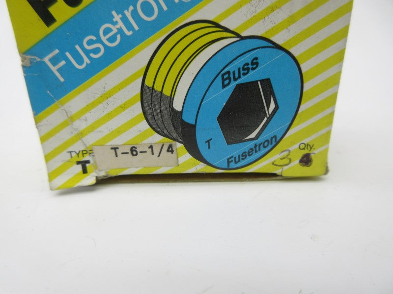 BUSSMANN T-6-1/4 125VAC 6-1/4A (PKG OF 3) (YL/BL) NSMP