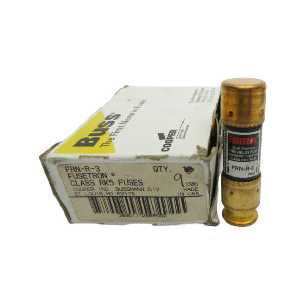 BUSSMANN FRN-R-3 250VAC 3A (PKG OF 9) (WH/BK) NSMP