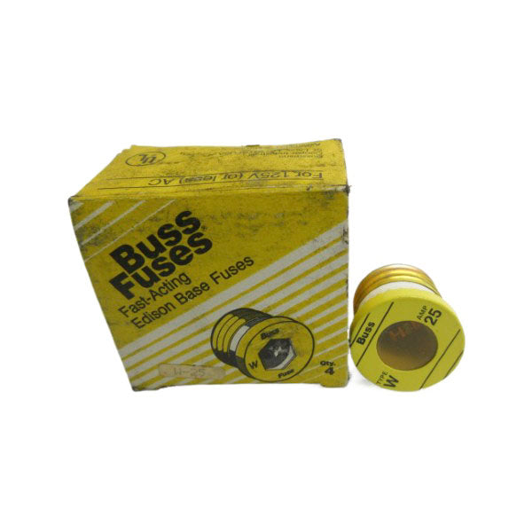 BUSSMANN W-25 125VAC 25A (PKG OF 4) (YL/YL) NSMP