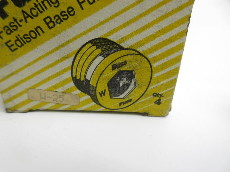 BUSSMANN W-25 125VAC 25A (PKG OF 4) (YL/YL) NSMP