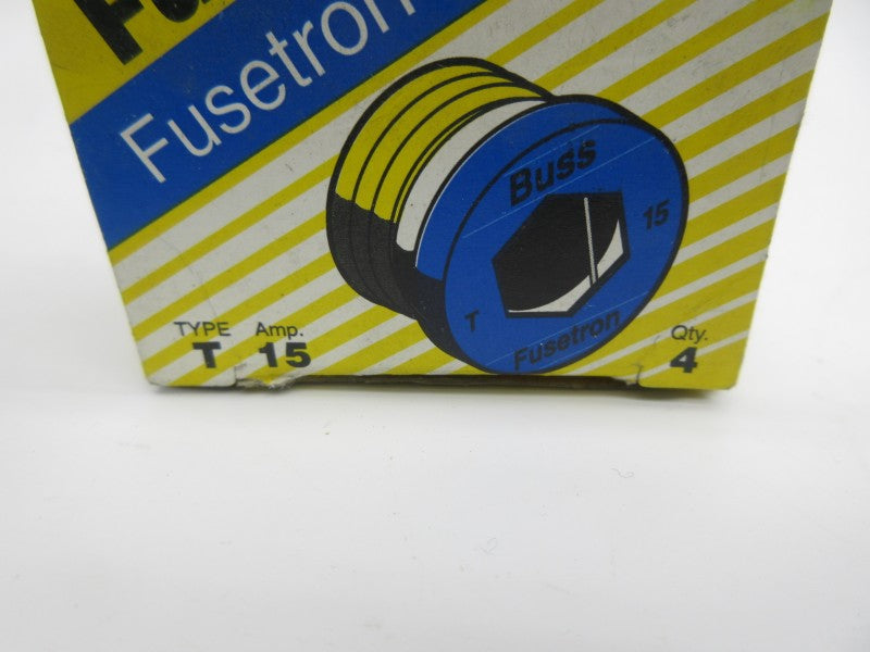 BUSSMANN T15 125VAC 15A (PKG OF 4) (YL/BL) NSMP