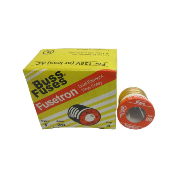 BUSSMANN T20 125VAC 20A (PKG OF 4) (YL/RD) NSMP