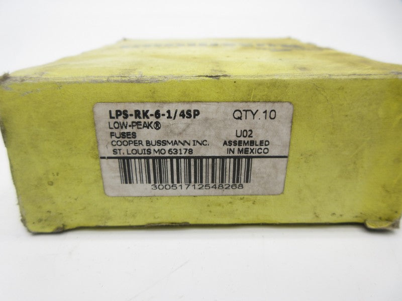BUSSMANN LPS-RK-6-1/4SP 600VAC 6-1/4A (PKG OF 10) (YL/YL) NSMP