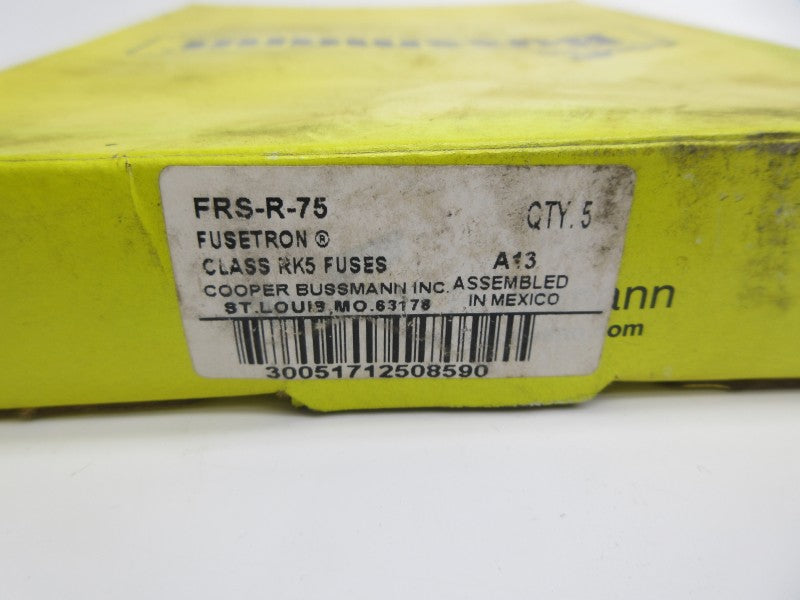 BUSSMANN FRS-R-75 600VAC 75A (PKG OF 5) (YL/GR) NSMP