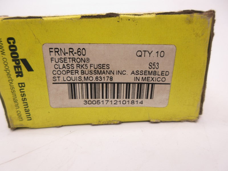 BUSSMANN FRN-R-60 250VAC 60A (PKG OF 10) (YL/BK) NSMP