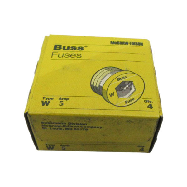 BUSSMANN W5 125VAC 5A (PKG OF 4) (YL/YL) NSFS