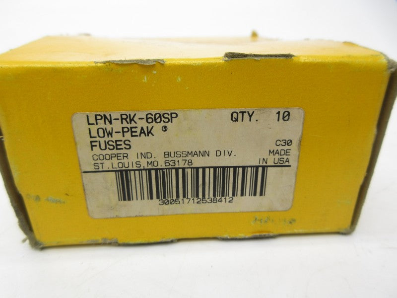 BUSSMANN LPN-RK-60SP 250VAC 60A (PKG OF 10) (YL/BR) NSMP