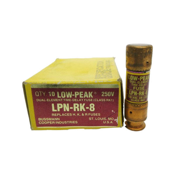 BUSSMANN LPN-RK-8 250VAC 8A (PKG OF 10) (YL/BR) NSMP