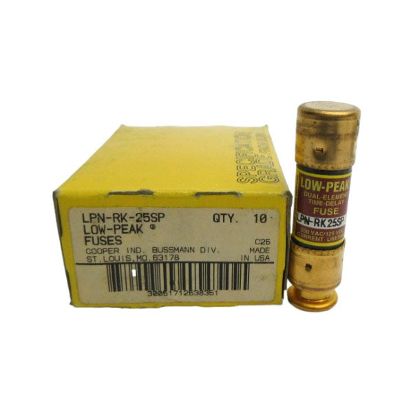 BUSSMANN LPN-RK-25SP 250VAC 25A (PKG OF 10) (YL/BR) NSMP