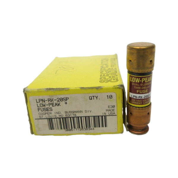 BUSSMANN LPN-RK-20SP 250VAC 20A (PKG OF 10) (YL/BR) NSMP