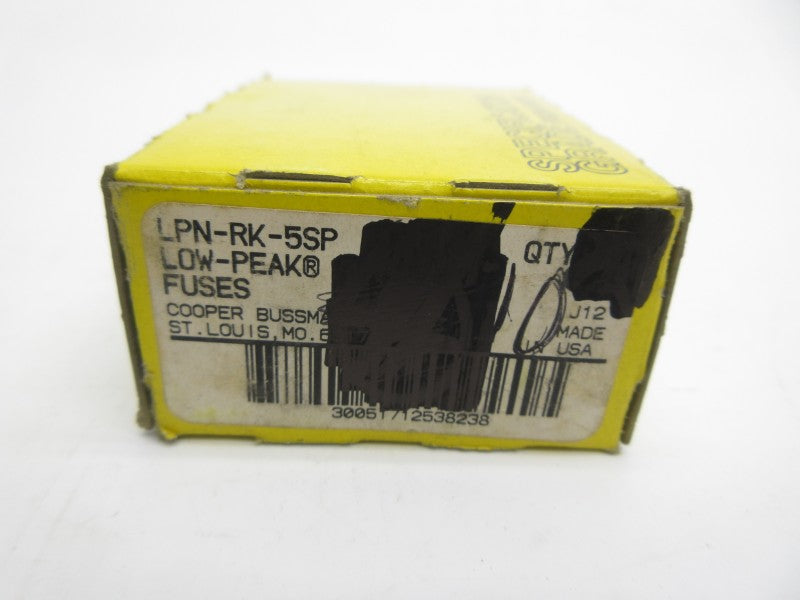 BUSSMANN LPN-RK-5SP 250VAC 5A (PKG OF 10) (YL/BR) NSMP
