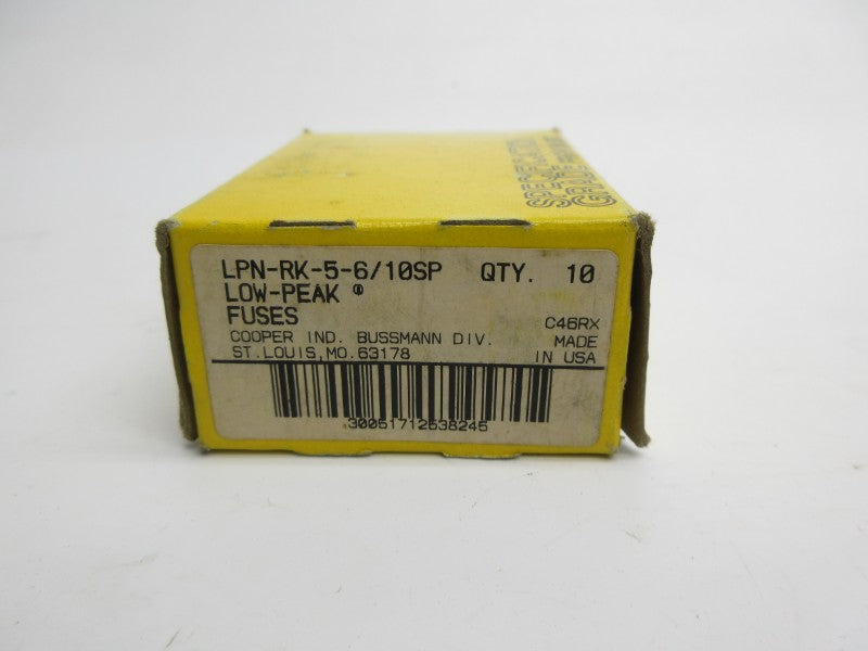 BUSSMANN LPN-RK-5-6/10SP 250VAC 5-6/10A (PKG OF 10) (YL/BR) NSMP