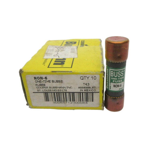 BUSSMANN NON-6 250VAC 6A (PKG OF 10) (YL/GR) NSMP