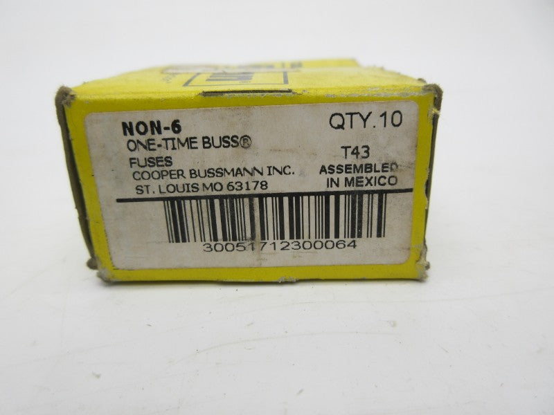 BUSSMANN NON-6 250VAC 6A (PKG OF 10) (YL/GR) NSMP