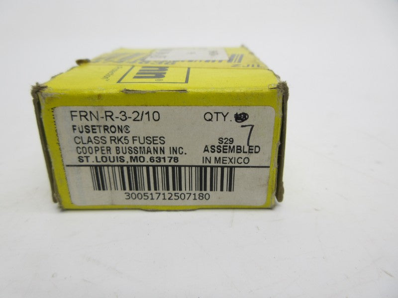 BUSSMANN FRN-R-3-2/10 250VAC 3-2/10A (PKG OF 7) (YL/BK) NSMP