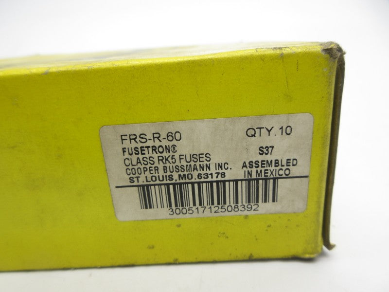 BUSSMANN FRS-R-60 600VAC 60A (PKG OF 10) (YL/BK) NSMP