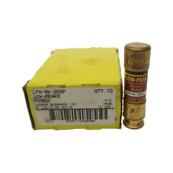 BUSSMANN LPN-RK-30SP 250VAC 30A (PKG OF 10) (YL/YL) NSMP