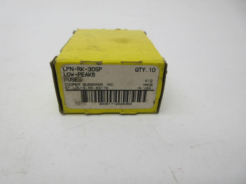 BUSSMANN LPN-RK-30SP 250VAC 30A (PKG OF 10) (YL/YL) NSMP
