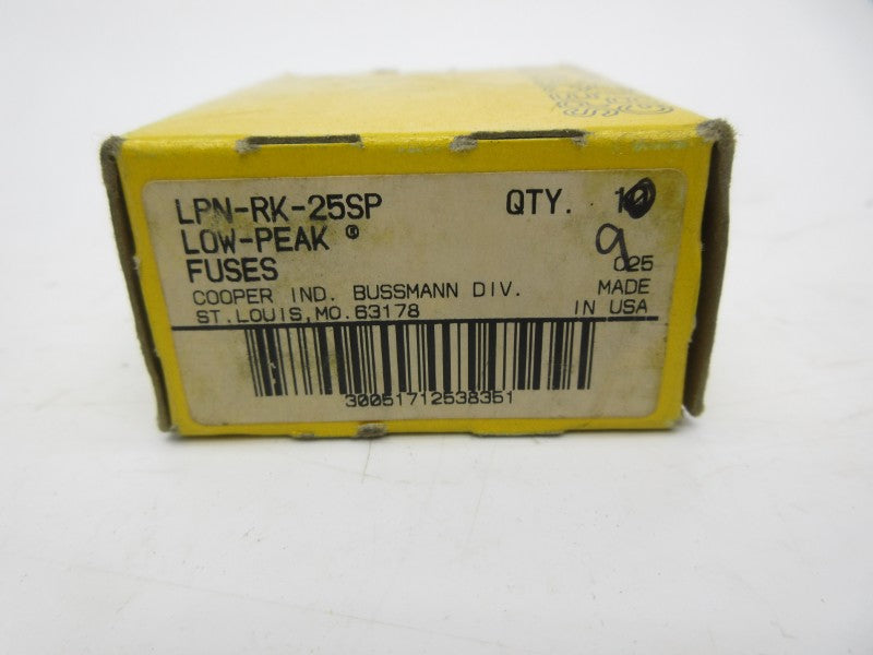 BUSSMANN LPN-RK-25SP 250VAC 25A (PKG OF 9) (YL/BR) NSMP