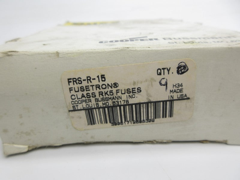 BUSSMANN FRS-R-15 600VAC 15A (PKG OF 9) (WH/BLK) NSMP