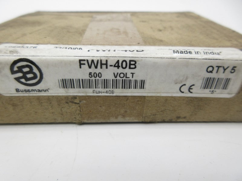 BUSSMANN FWH-40B 500VAC 40A (PKG OF 5) (BR/WH) NSMP