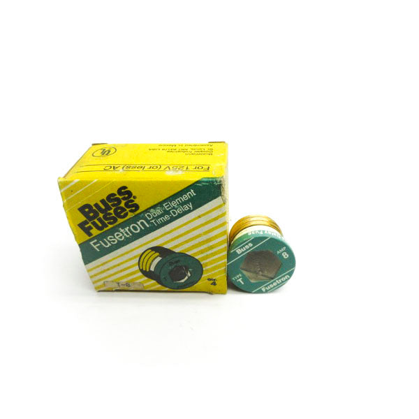 BUSSMANN T-8 125VAC 8A (PKG OF 4) (YL/GR) NSMP