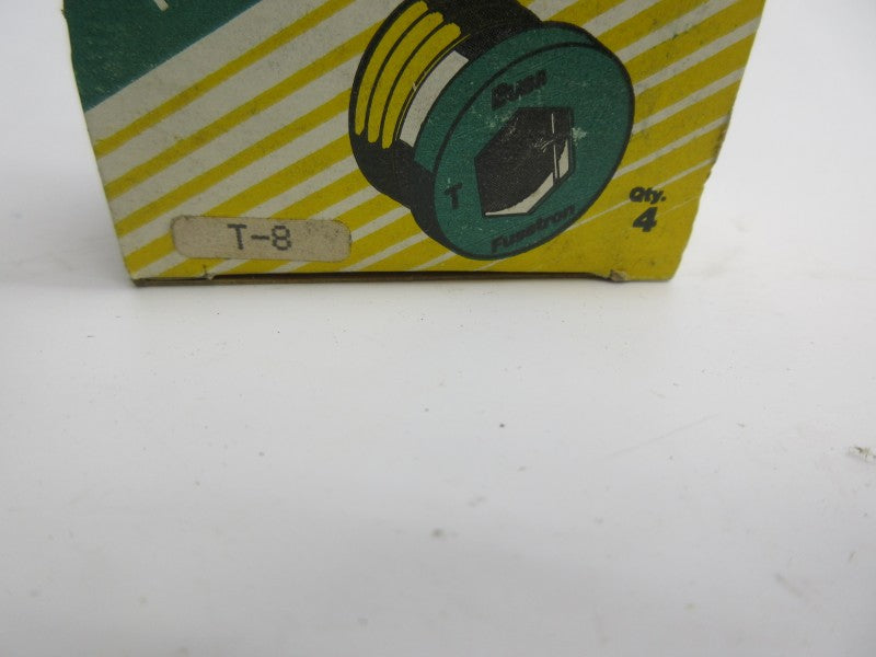 BUSSMANN T-8 125VAC 8A (PKG OF 4) (YL/GR) NSMP