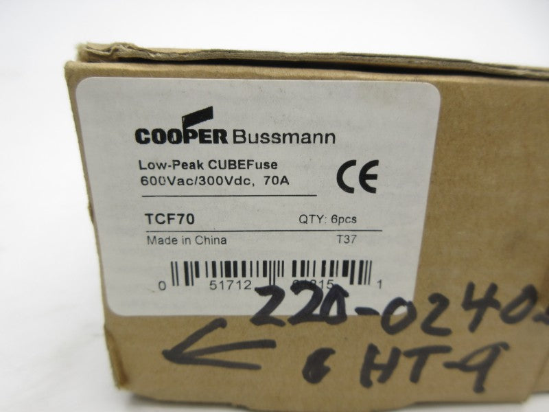 BUSSMANN TCF70 600VAC 70A (PKG OF 6) (BR/YL) NSMP