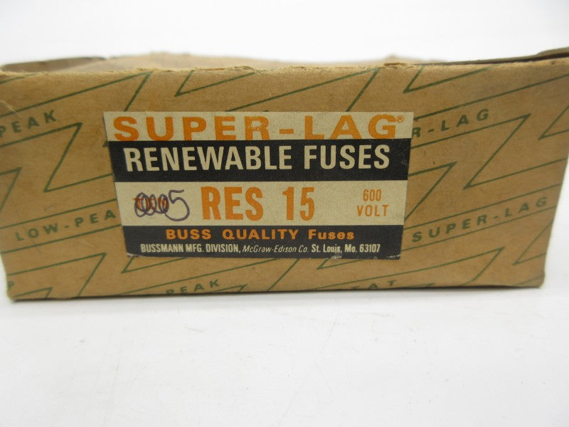 BUSSMANN RES15 600VAC 15A (PKG OF 15) (BR/PK) NSMP
