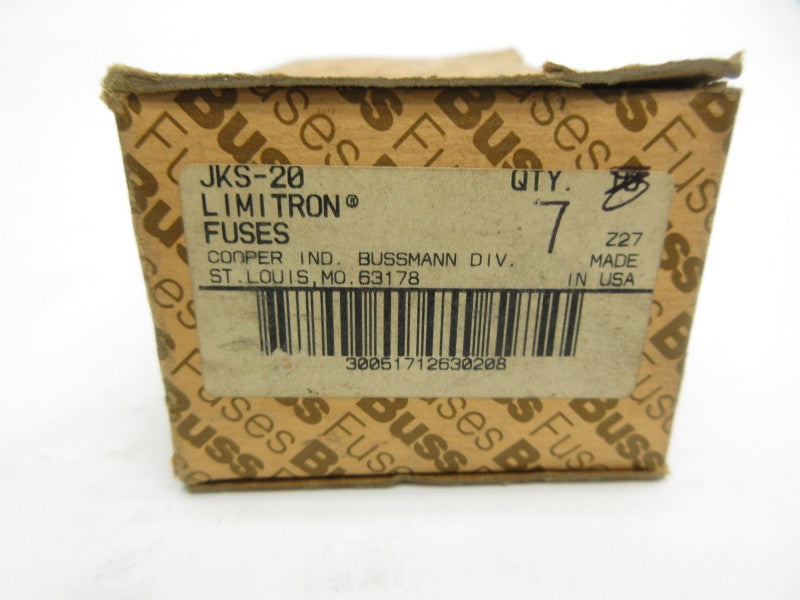 BUSSMANN JKS-20 600VAC 20A (PKG OF 7) (BR/PK) NSMP