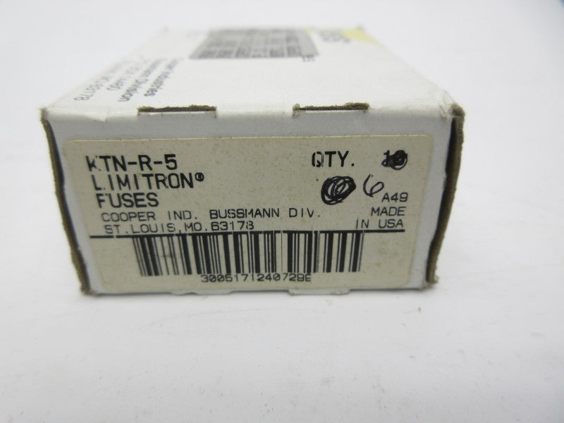 BUSSMANN KTN-R-5 250VAC 5A (PKG OF 6) (WH/GR) NSMP