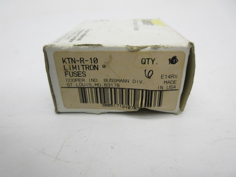 BUSSMANN KTN-R-10 250VAC 10A (PKG OF 6) (WH/GR) NSMP