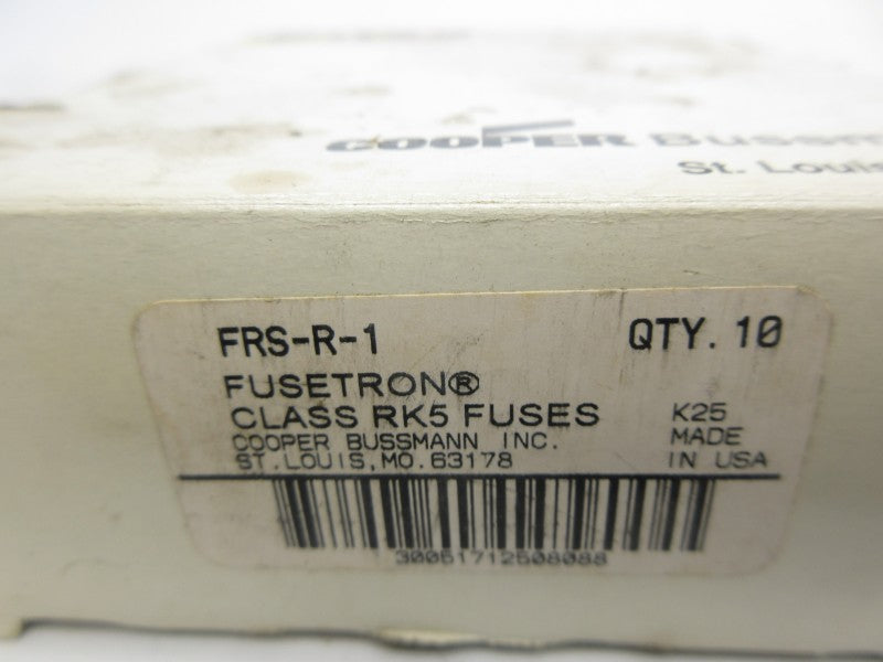 BUSSMANN FRS-R-1 600VAC 1A (PKG OF 10) (WH/BLK) NSMP