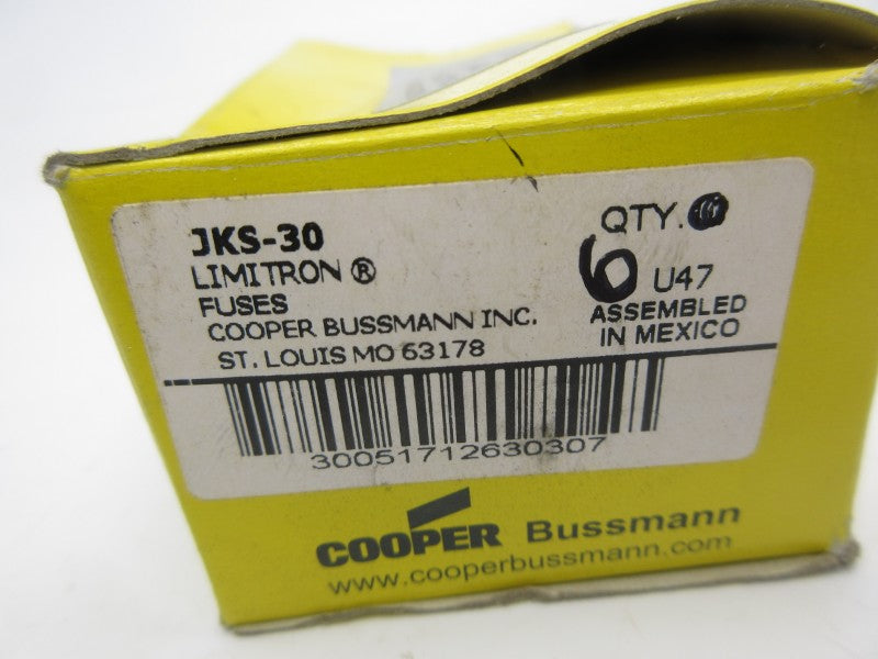 BUSSMANN JKS-30 600VAC 30A (PKG OF 6) (YL/PK) NSMP