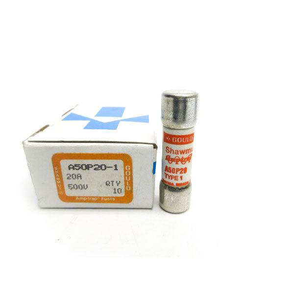 GOULD SHAWMUT A50P20-1 500VAC 20A (PKG OF 10) (WH/OR) NSMP