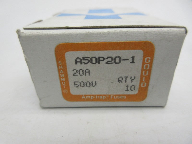 GOULD SHAWMUT A50P20-1 500VAC 20A (PKG OF 10) (WH/OR) NSMP